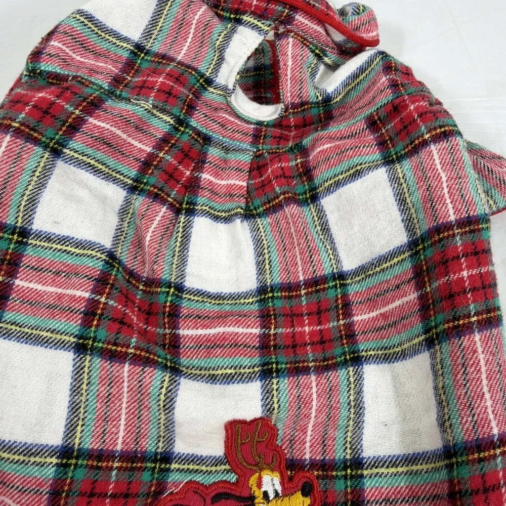 Disney Mickey Mouse Pluto‎ Dog Apparel Plaid Pajamas Xs